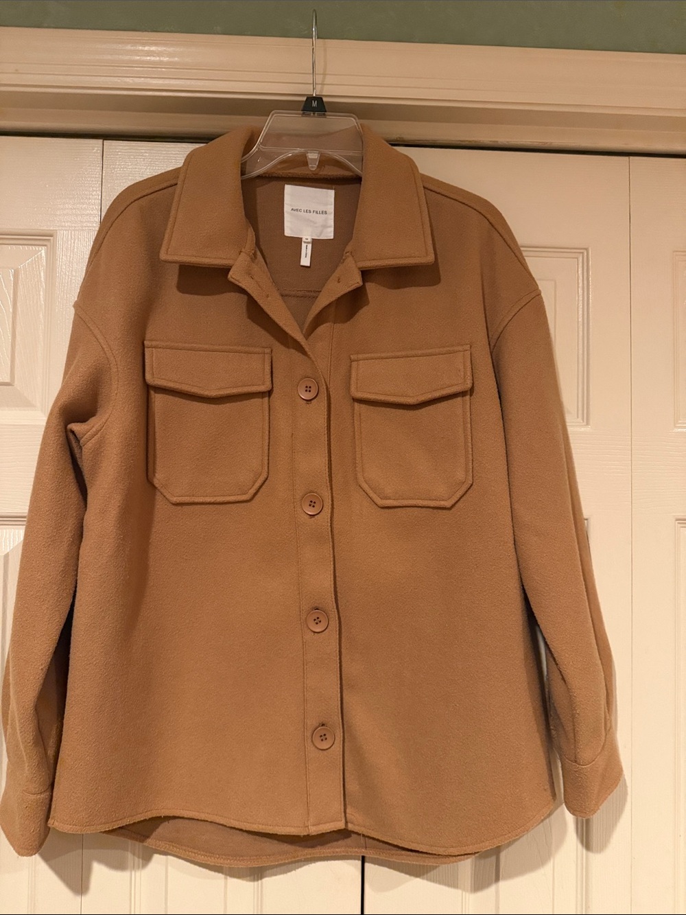 Avec Les Filles Camel Utility Jacket with Flap Pockets